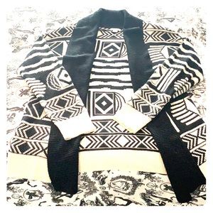 Print cardigan sweater